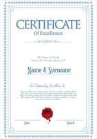 Certificate or diploma retro vintage design vector