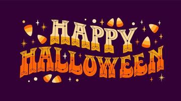 Happy Halloween festive vector lettering illustration for October events designs.