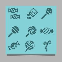 sweet candy icon on colored paper is perfect for describing sweetness in posters, logos, vectors or others