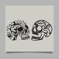 skull vector illustration, drawn on paper very suitable for symbols, tattoo designs, logos and others