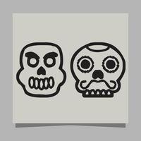 skull vector illustration, drawn on paper very suitable for symbols, tattoo designs, logos and others