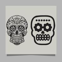 ilustración vectorial del cráneo, dibujada en papel muy adecuada para símbolos, diseños de tatuajes, logotipos y otros vector