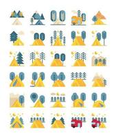 camping, camping icono plano vector