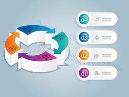 abstract steps circle isometric infographic presentation vector