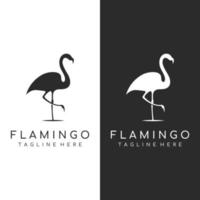 diseño de logotipo de pájaro de patas largas o flamenco. logo con líneas, abstracto y simple. vector