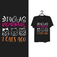 Typography cat t shirt template design. vector