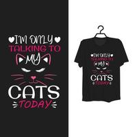 Typography cat t shirt template design. vector