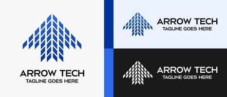 technology logo design template, arrow icon facing up. vector abstract logo illustration