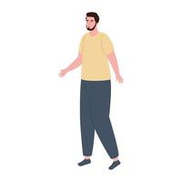 bearded man standing position vector