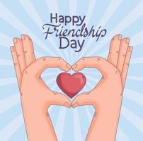happy friends day forming heart vector