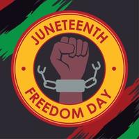 Juneteenth lettering emblem vector