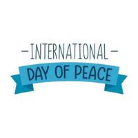 international peace day lettering vector