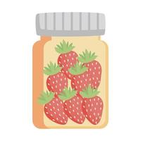 strawberries in syrup pot vector