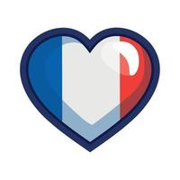 bandera de francia en el corazón vector