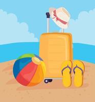 vacations accessories on the beach vector