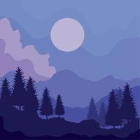 forest and mountains vector