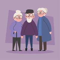 three grandparents group vector