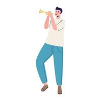 man playing trumpet vector