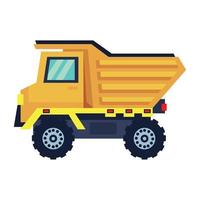 yellow dump truck vector