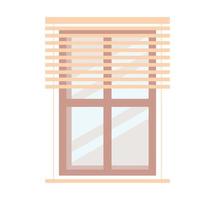 wooden window with blind vector