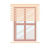 wooden window with blind vector