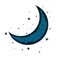 crescent moon and stars vector