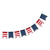 usa flag garlands hanging vector