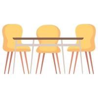 table with yellow chairs vector