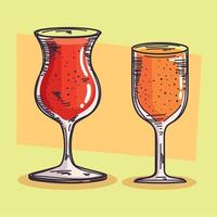 pair cocktails drinks icons vector