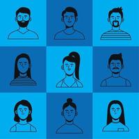 grupo de iconos de personas vector