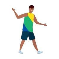 afro brazilian male dancer vector