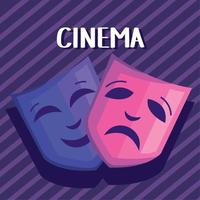 cinema lettering with masks vector