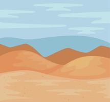 desertic landscape scene vector