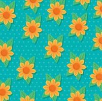 spring sunflowers pattern vector