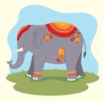 elefante de la cultura india vector