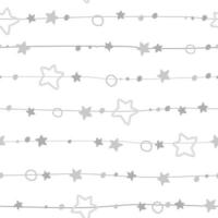 Seamless pattern with horizontal garlands of stars. Festive abstract pattern. Vector graphics.