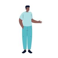 afro young man standing vector