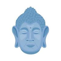 buddha siddharta head blue vector