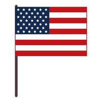 usa flag in pole vector