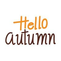 hello autumn text vector