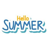 hello summer message lettering vector