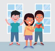 group of students kids vector