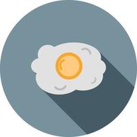 Fried egg Flat Long Shadow Icon vector