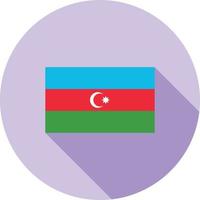 icono de sombra larga plana de azerbaiyán vector