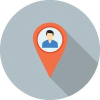 User Location Flat Long Shadow Icon vector