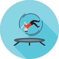 Trampoline Jumping Flat Long Shadow Icon vector