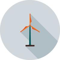 Windmill Flat Long Shadow Icon vector