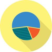 Pie Chart Flat Long Shadow Icon vector