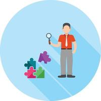Search for Solution Flat Long Shadow Icon vector