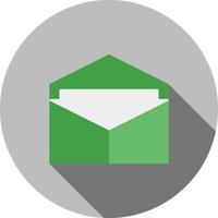 Open Envelope Flat Long Shadow Icon vector